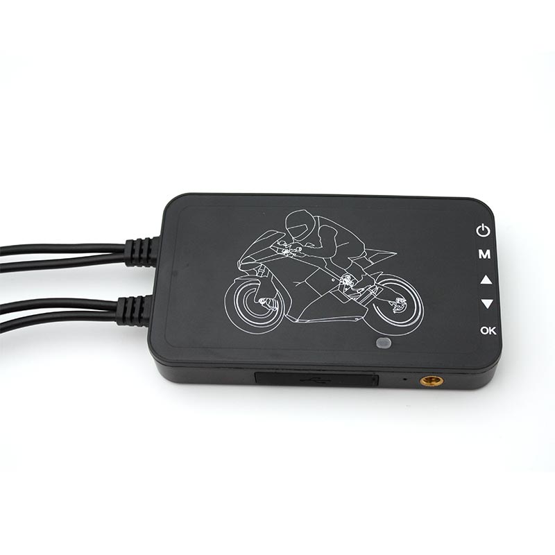 Collision-Sensing Locking Dual-Lens Motorcycle Dash Cam