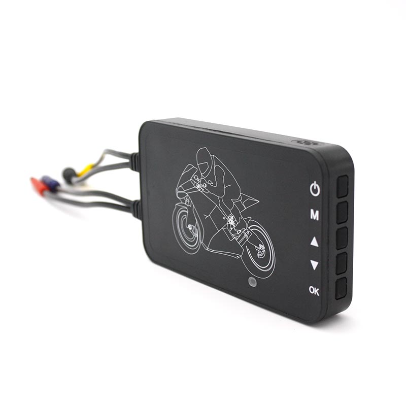 Collision-Sensing Locking Dual-Lens Motorcycle Dash Cam